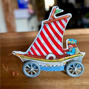 Vintage Hallmark "Sailing Sailing" 1988
Collectible Christmas Ornament Sailboat